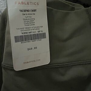 Fabletics Olive Green Define 9" Short